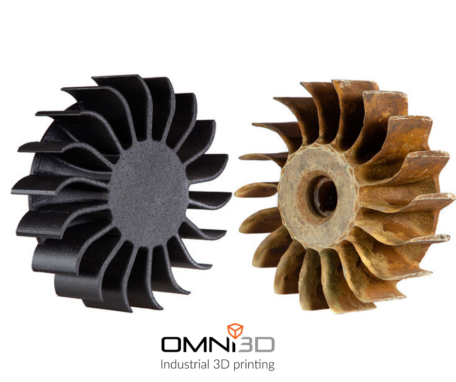 Refurbishment of a vacuum pump using 3D printing technology