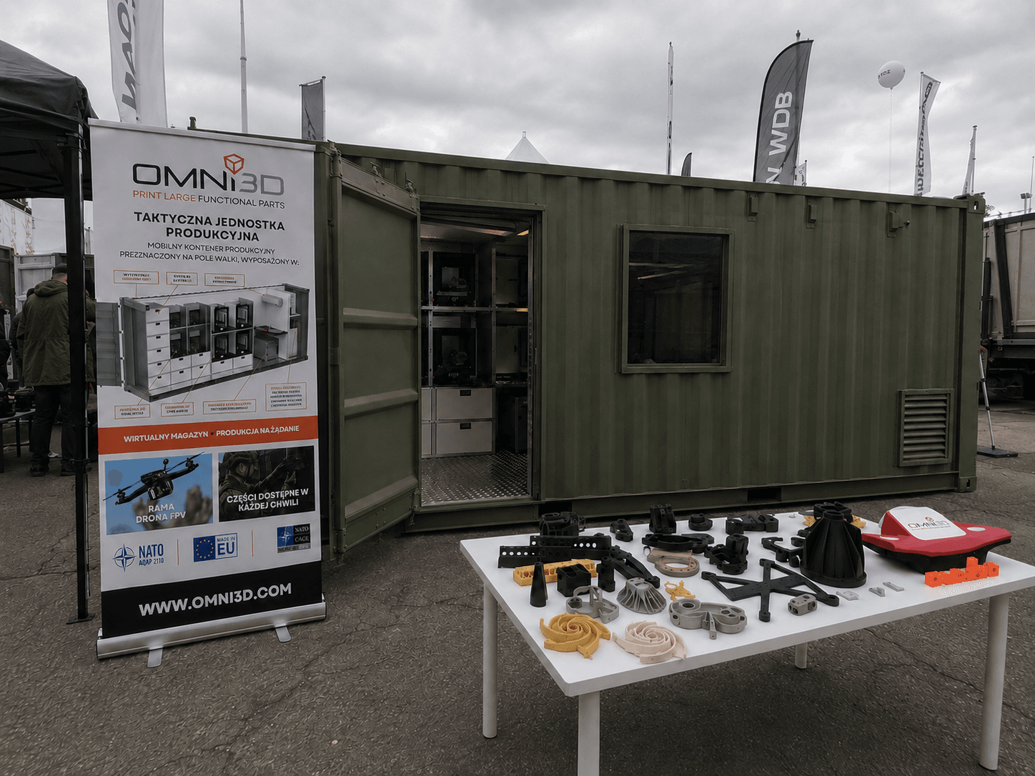 Omni3D defense additive manufacturing systems and TFU20 mobile fabrication unit presented for MSPO 2026.