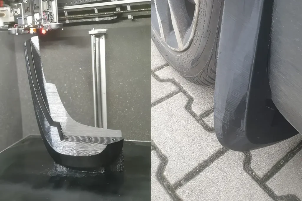 Flexible vehicle mud flap prototype