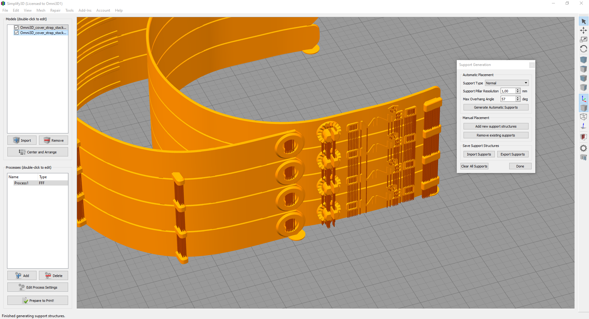Simplify3D: Quick editing of support structures